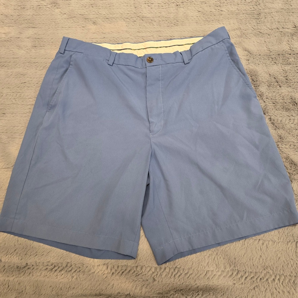 Brooks Brothers St Andrews Links Golf Shorts Mens 38 Blue Performance Flat Front